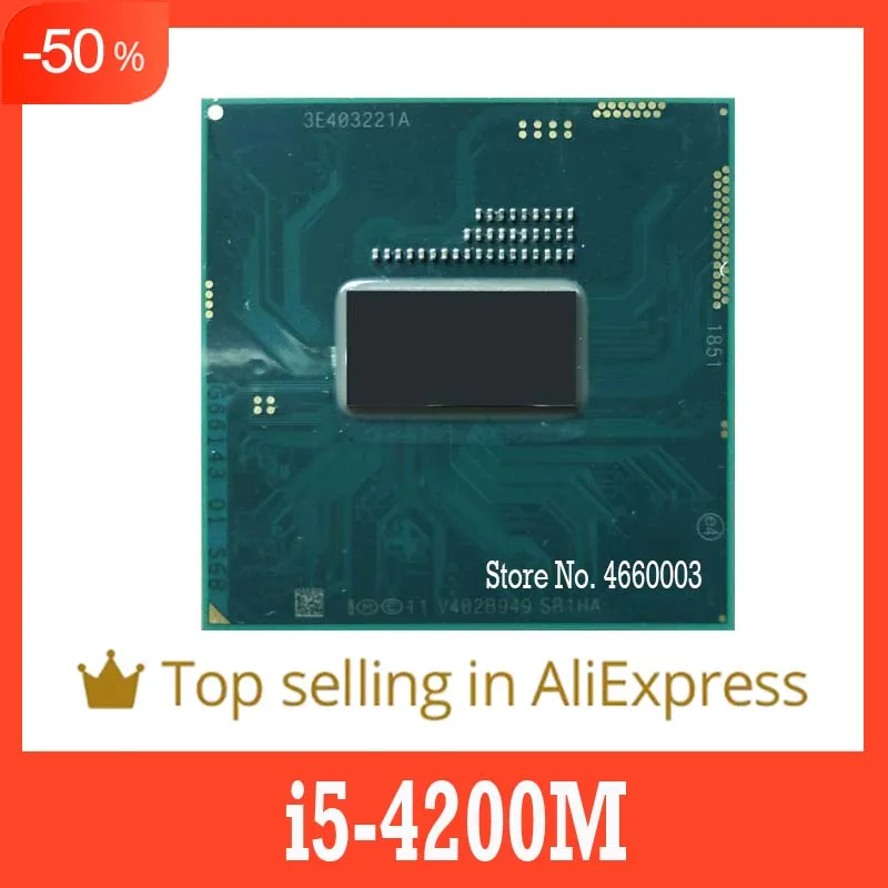40% скидка i5-4200M i5 4200M SR1HA 2,5 ГГц двухъядерный четырехпоточный процессор 3M 37 Вт Разъем G3 / rPGA946B оригинальный официальный SHAOLIN