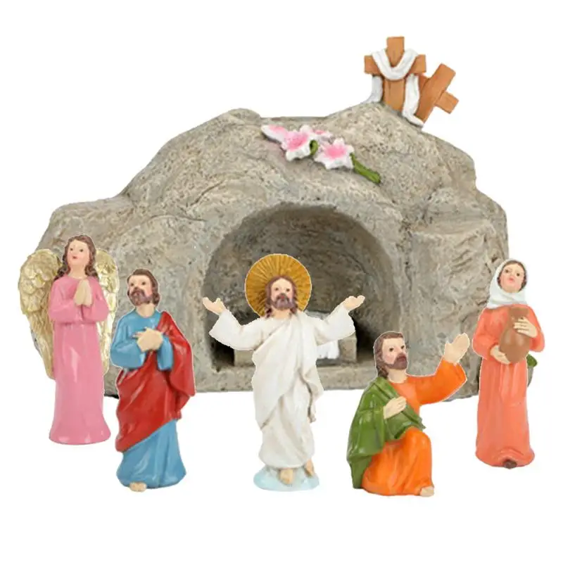 

Jesus Holy Figurine Jesus Statue Ascension Religious Statues Collectible Figurines Tabletop Ornaments 6 pcs