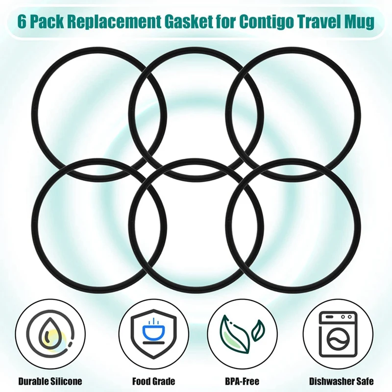 10Pcs Replacement Rubber Lid Seals Compatible 16&20Oz Leak-Proof Lid Gaskets Replacement For Contigo Mugs