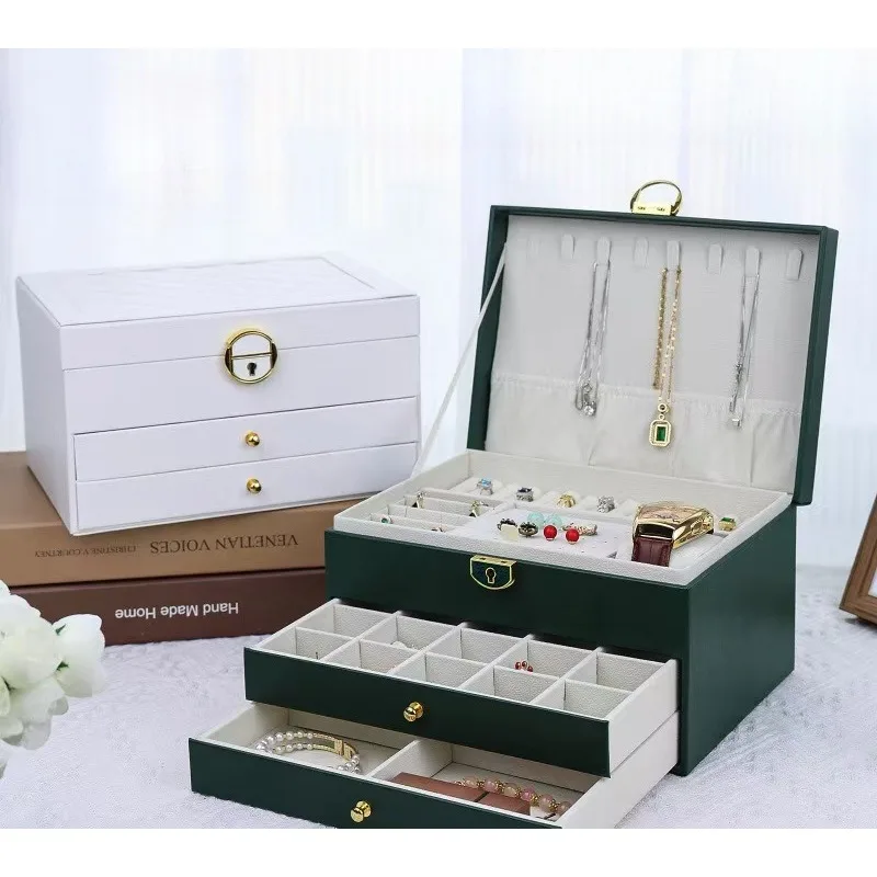 Multi-Tier Large-Capacity Jewelry Storage Box for Home Use Bracelet, Bracelet Set, and Ring Display Case