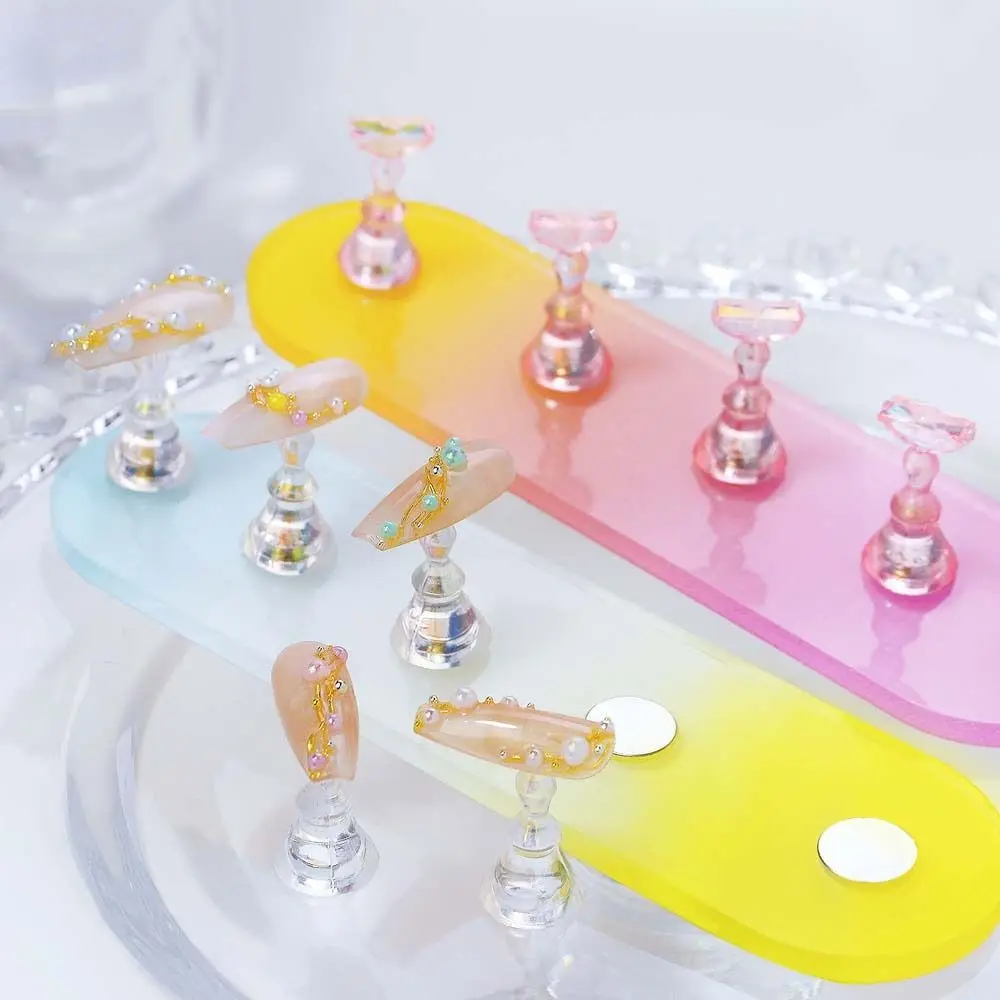 

Tools Gradient Color Nail Holder With Base Nail Display Board Nail Practice Stand Fake Nail Tip Holder Magnetic Nail Holder