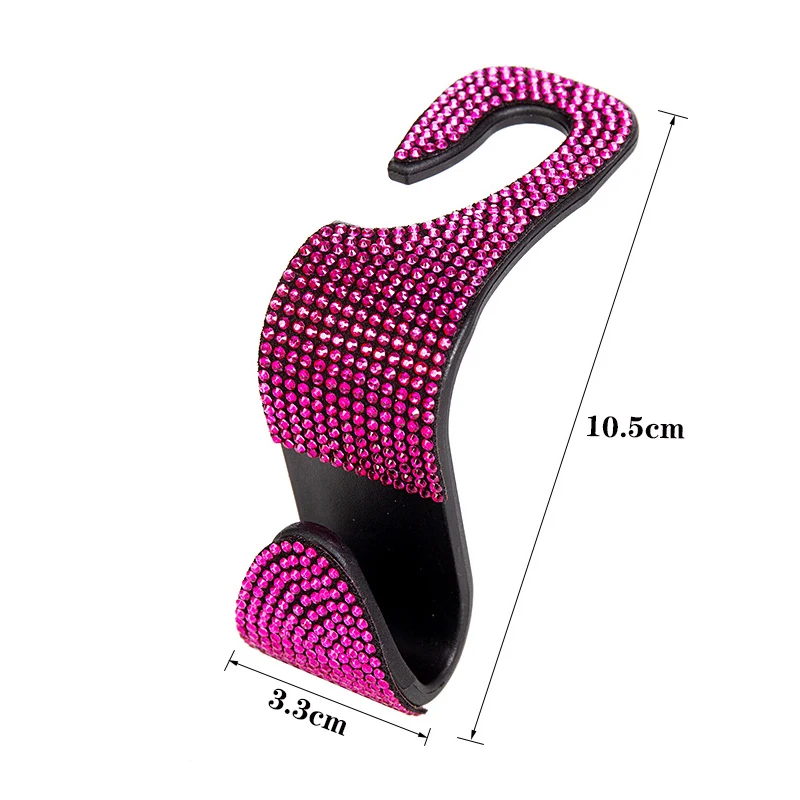 Rhinestone Car Seat Back Hook Bling Diamond Hanger Auto Back Universal Headrest Mount Storage Holder Car Interior Accessories
