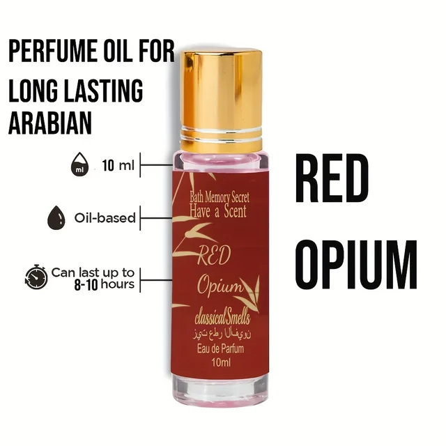 Huile Essentielle Parfumée Red Opium pour Femme, Vanille Musquée, Parfum Longue Durée, Cadeau Indispensable, Nécessité Quotidienne, Parfum avec Boîte 1