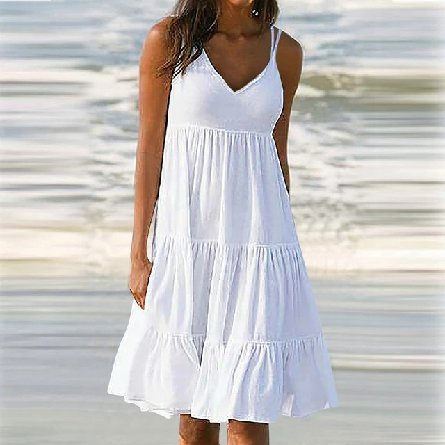 Dresses For Women 2023 Casual Summer Beach Loose Swing Sundress