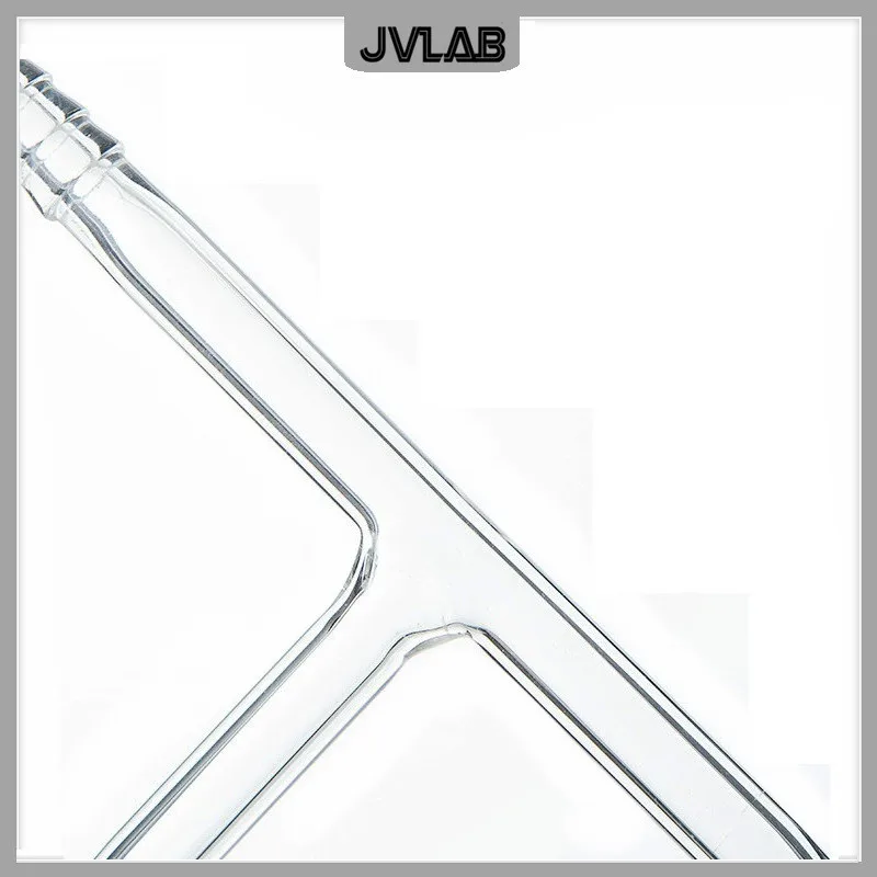 Glass Adapter Dual Connecting Glass Tube Pagoda Small Mouth Catheter T-shaped Three-way Connector OD 10 mm ID 7.5mm 5 / PK