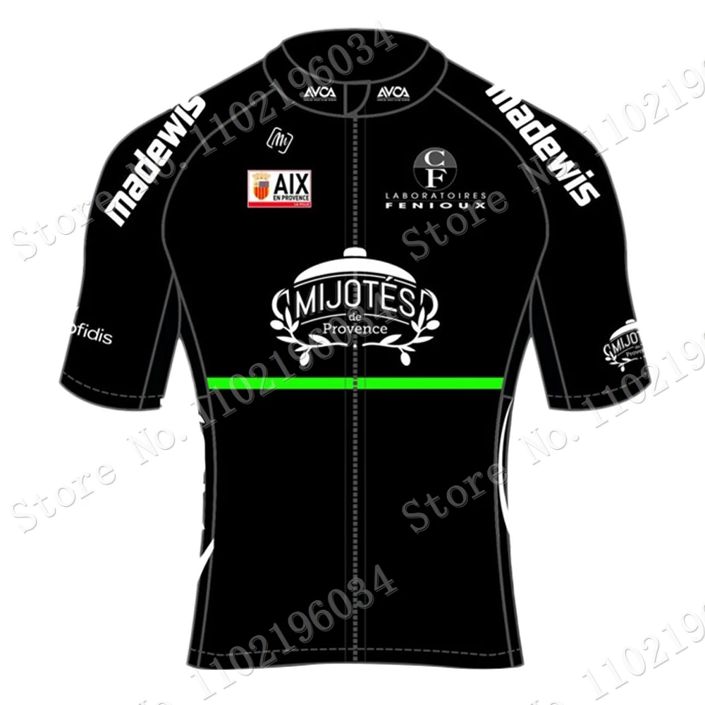 AVC AIX-EN-PROVENCE Team Cycling Jersey Set Short Sleeve Clothing Mens Road Bike Shirts Suit Bicycle Bib Shorts MTB