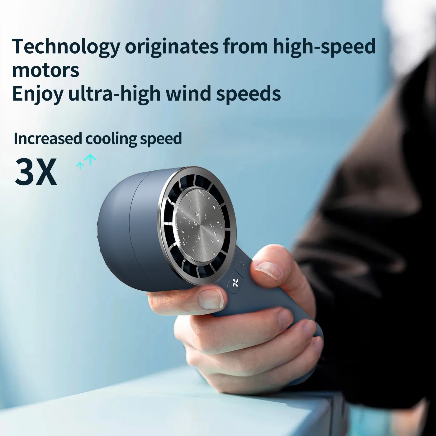 NEW Mini Handheld Fan Cold Compress Air Cooling Fan 2000mAh USB Rechargeable Electric Fan Outdoor Handy Bladeless Turbo Fan