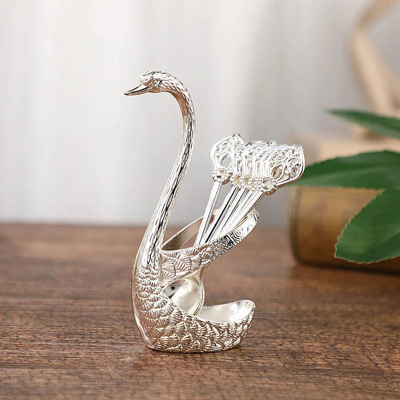 Cutlery Set Kitchen Supplies Nordic Style Creative Stainless Steel Swan Tableware Set Spoon Fork Creative Promotional Gift picnic cutlery set,western style cutlery set,camping cutlery set,stainless steel cutlery set,cutlery set,wooden cutlery set