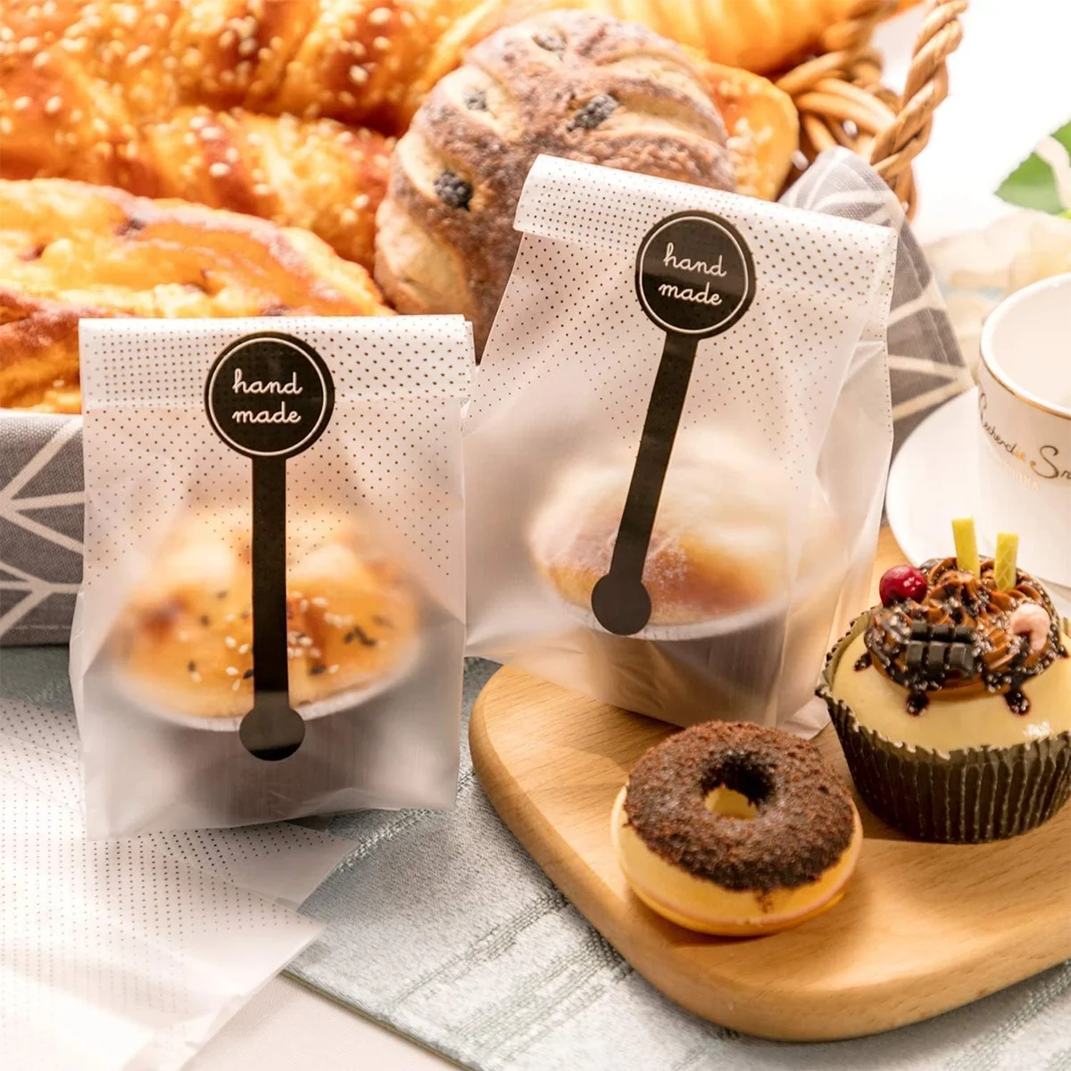 Weihnachtsplätzchen Taschen 50 Stück - Durchsichtige Geschenkbeutel Mit Weihnachtsmotiven