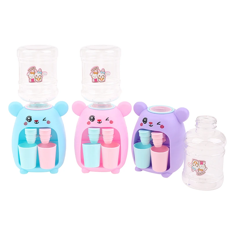 1pc Mini Water Dispenser Drinking Fountain Kitchen Toy For Children Gift Children Cartoon Water Juice Milk Drinking Fountain Toy