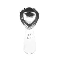 Stainless Steel Graduated Measuring Coffee Scoop, 15ml/30ml - Perfect for Beans, Tea, Sugar, and Barista Use (30ml)