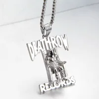 2pac DeathRow Chain Prisoner 316L Stainless Steel Rap RECORDS Collar Pendant Mens Necklace Nightclub Jewelry Collier Pendentif 2