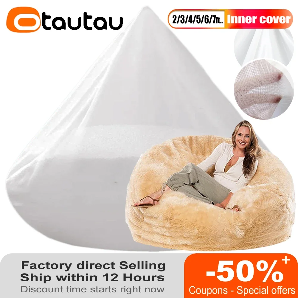 Puff Gigante de piel sintética para adultos, sofá tipo Bean Bag, saco de  cama para sala de estar, 7 pies - AliExpress