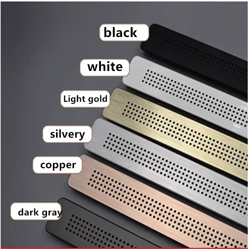 ตะแกรงระบายอากาศแบบแบนสี่เหลี่ยมผืนผ้า ทำจากอลูมิเนียมอัลลอยด์ ระบายอากาศได้ดี เหมาะสำหรับตู้เสื้อผ้า ตู้รองเท้า และตกแต่ง 1