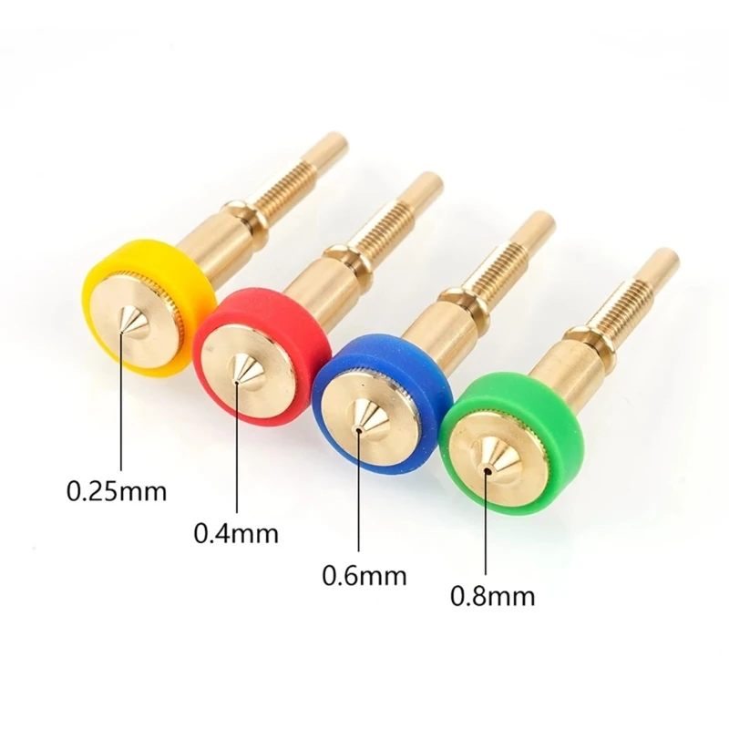 E3D Revo 핫엔드 압출기 프린터용 올인원 노즐, 방열판 황동 티타늄 노즐, 0.25mm, 0.4mm, 0.6mm, 0.8mm 