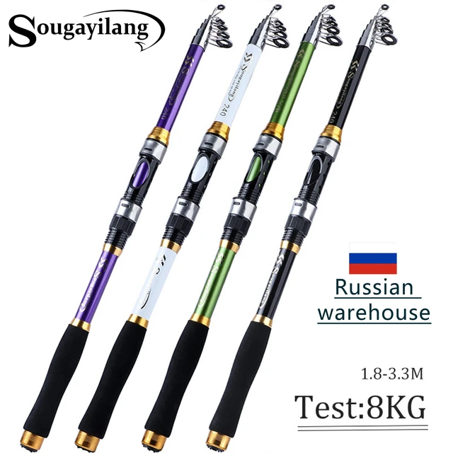 Sougayilang Carp Fishing Rod 1.8M-3.3M 6-8 Sections Ultralight Weight FRP  Material Fishing Pole Telescopic Fishing Rod Tackle - AliExpress