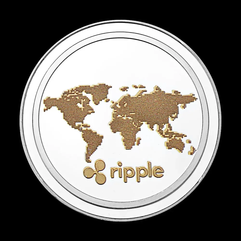 Silvery Plated Ripple Cryptocurrency Commemorative Souvenir Coin