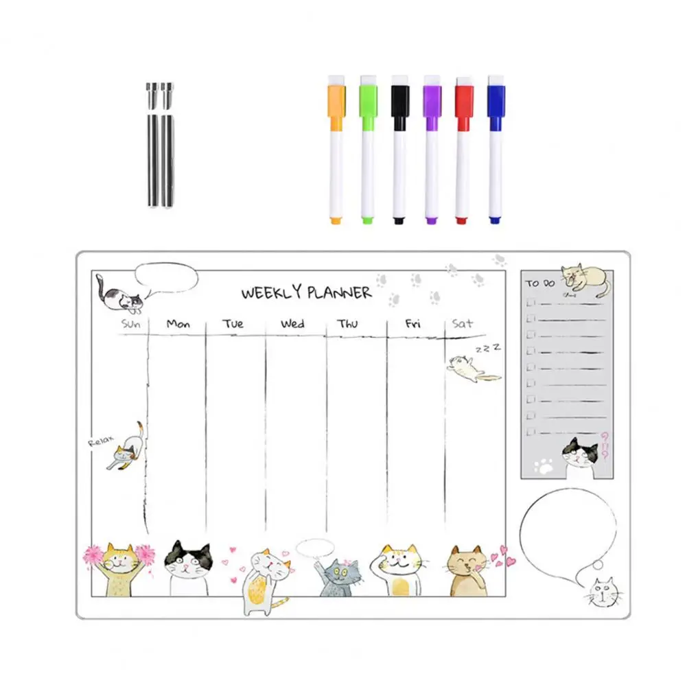 Planner Whiteboard Acrylic Desktop Whiteboard Calendar Weekly Planner with Stand Small Office Reminder Display Board for Home