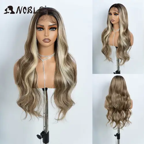 Noble Cosplay Lace Front Wig 30 Inch Lace  Long Wavy 360 0mbre Blonde Wig Red African American Synthetic Wigs For Black Women - Image 7