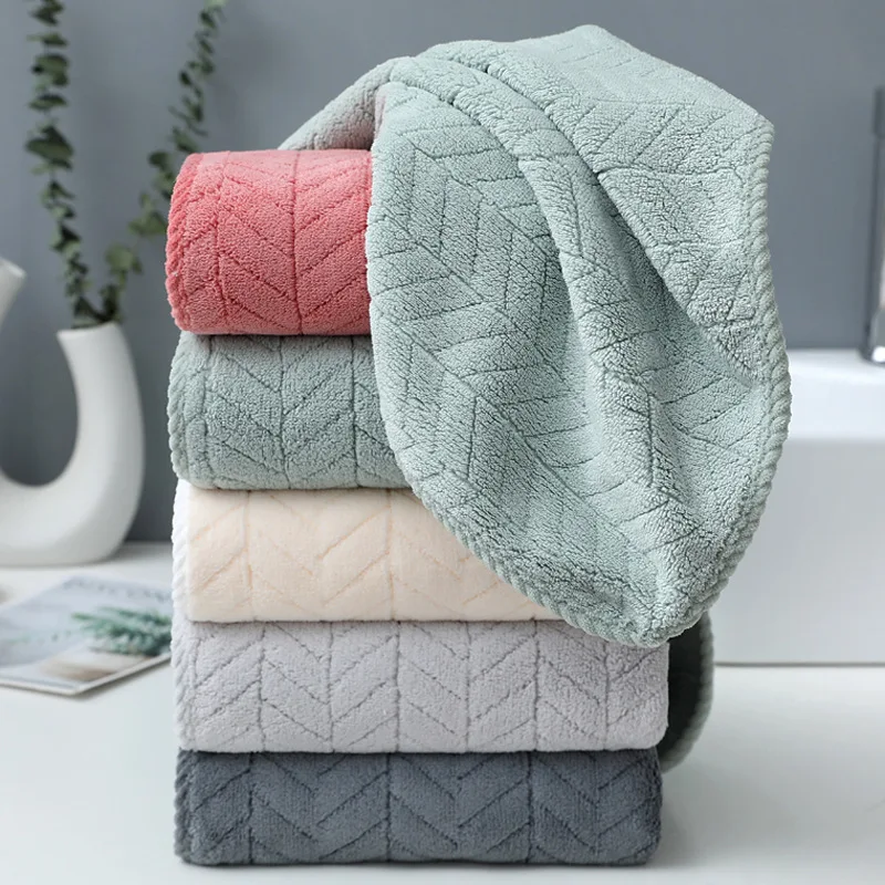 Thickened Coral velvet cotton bath towel increases water absorption adult bath towel  soft affinity Household quick-drying 4