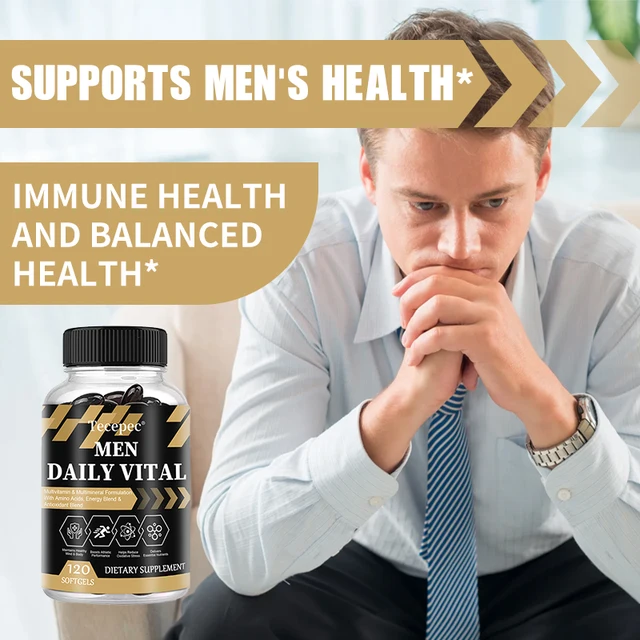 Men's Daily Fitness Advanced Formula with Vitamins, Minerals, Energy Support & Antioxidant Blend, 120 Capsules