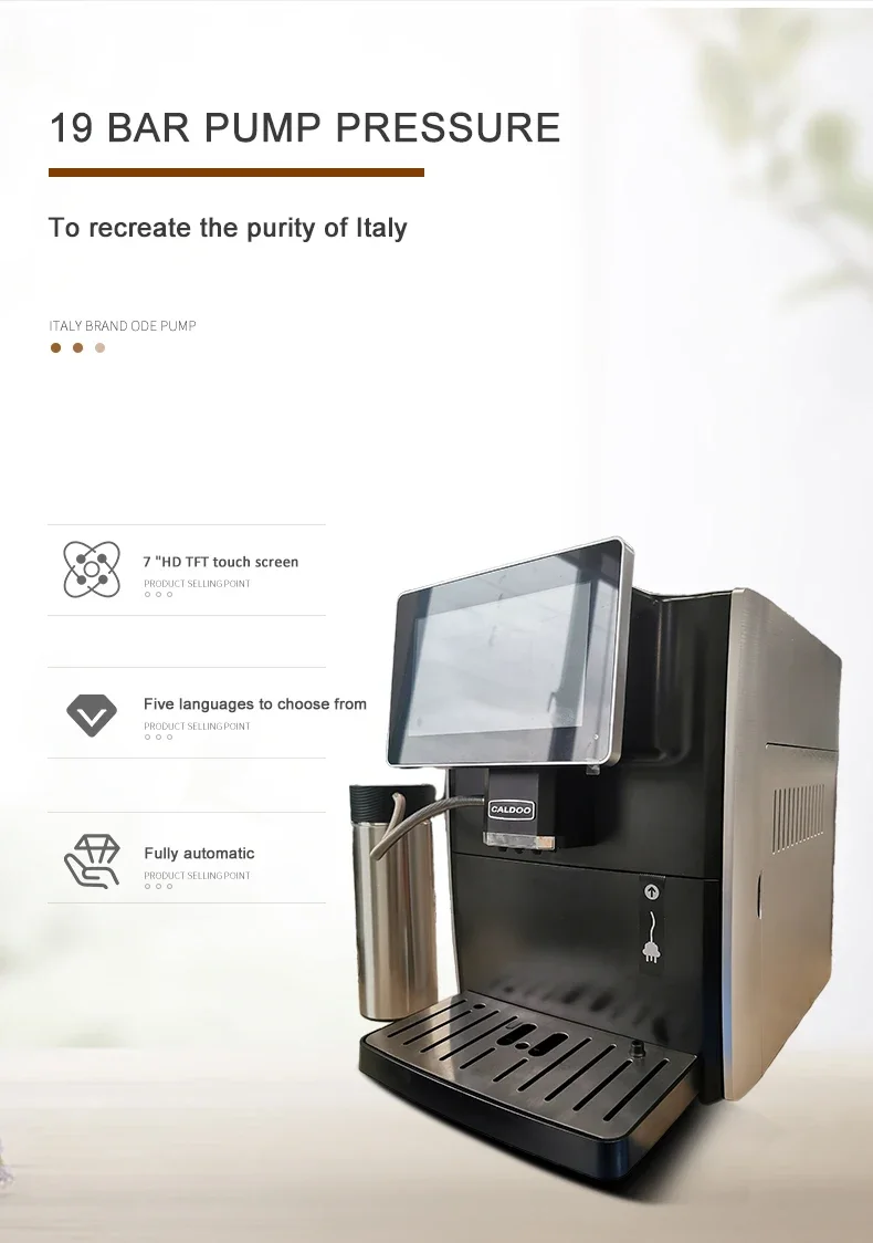 Cafeteras Electric Coffee Maker Best Business Touch Screen Automatic Bean To Cup Coffee Machine With Milk Tank 3