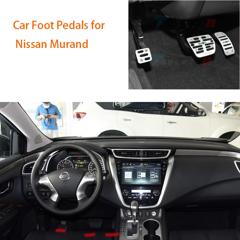 

Car Foot Pedals for Nissan Murand Accelerator Brake Pedal Pad Stainless Aluminum Alloy Mats Interior Acessories