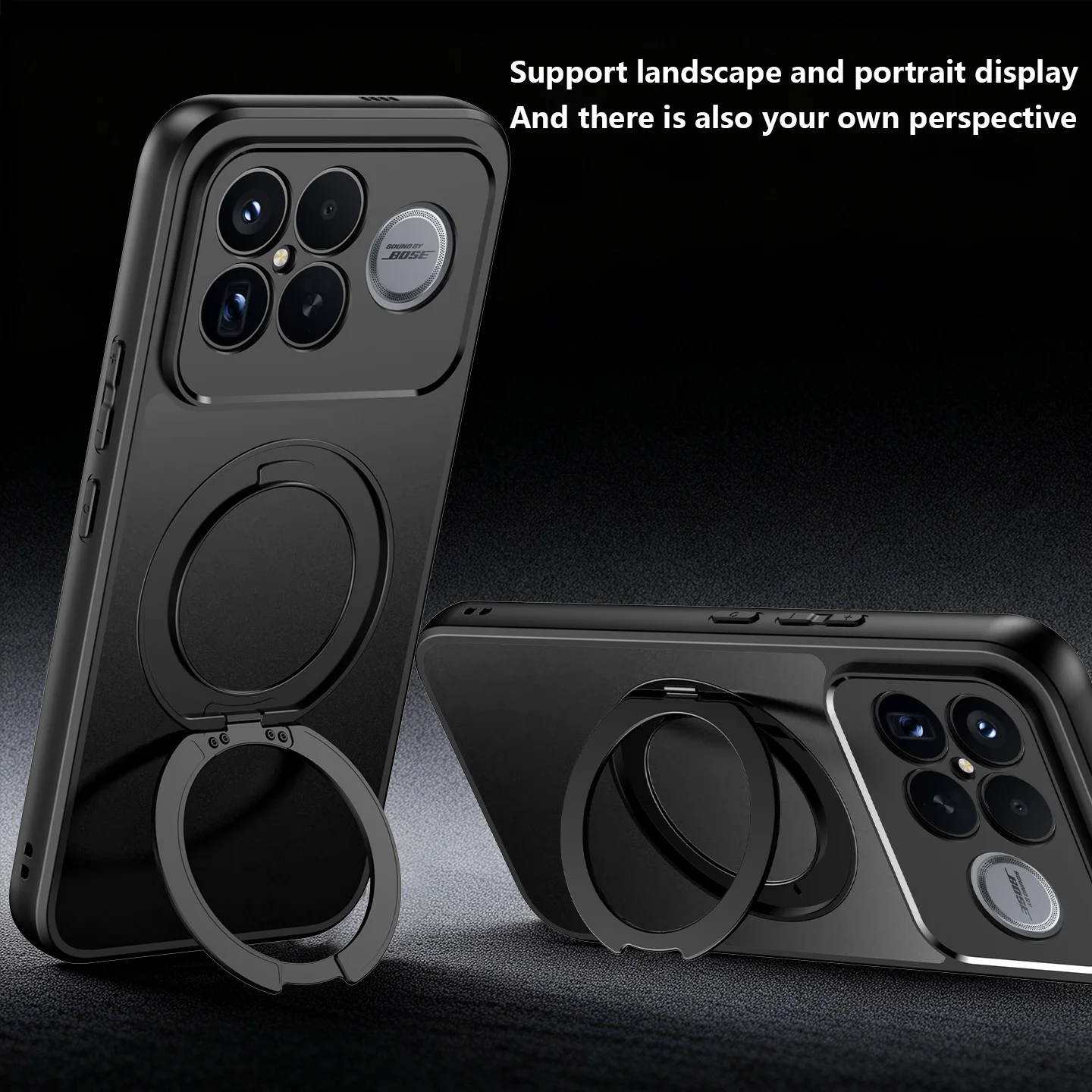 360-Degree Rotation Matte Frosted Magnetic Shockproof Armor Phone Case