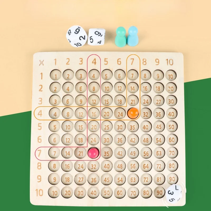 Wooden 99 Multiplication Board Montessori Arithmetic Toys Multiplication Table Math Learning Counting Teaching Aids for Kids 5
