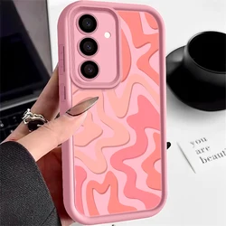 Vibrant Colored Stripe Silicone Phone Case for Galaxy S21 FE 5G (A157 Pink)