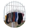 Stainless Steel Sock Rack With Windproof Curved 16-Clip Clothes Rack With 16 Clips Multi Functional Dual-Purpose Clothes Rack 5