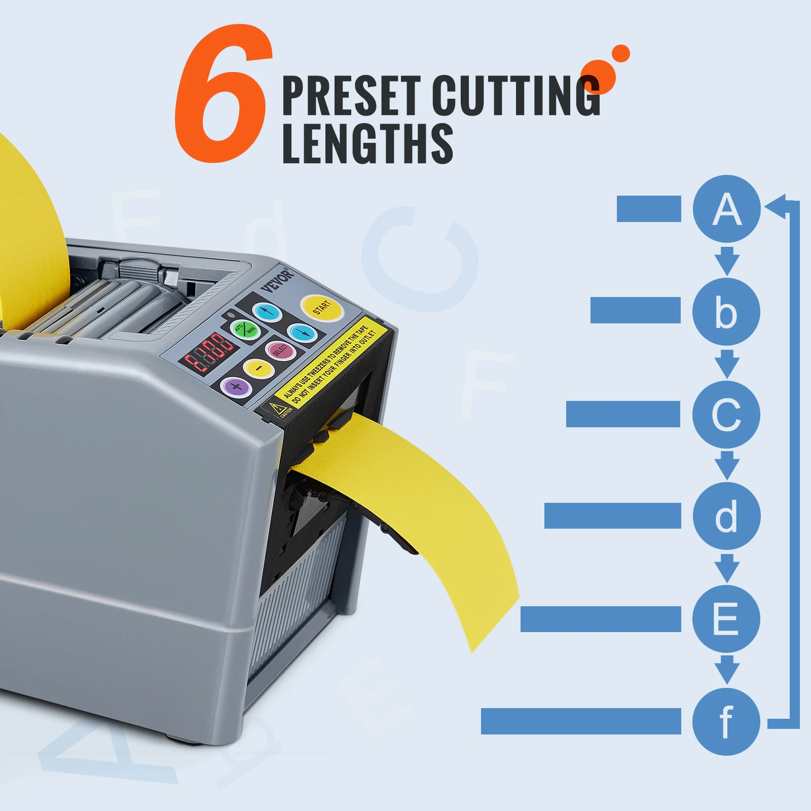 SucceBuy ZCUT-9Automatic Tape Cutting Machine Paper Slitting Dispenser 6-60 mm Adhesive Electric Tape Cutter for Product Package