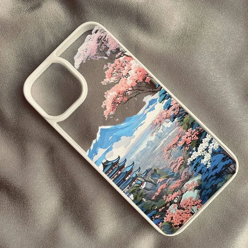 Anime Landscape Shockproof Clear Phone Case - Wave Scenery Design