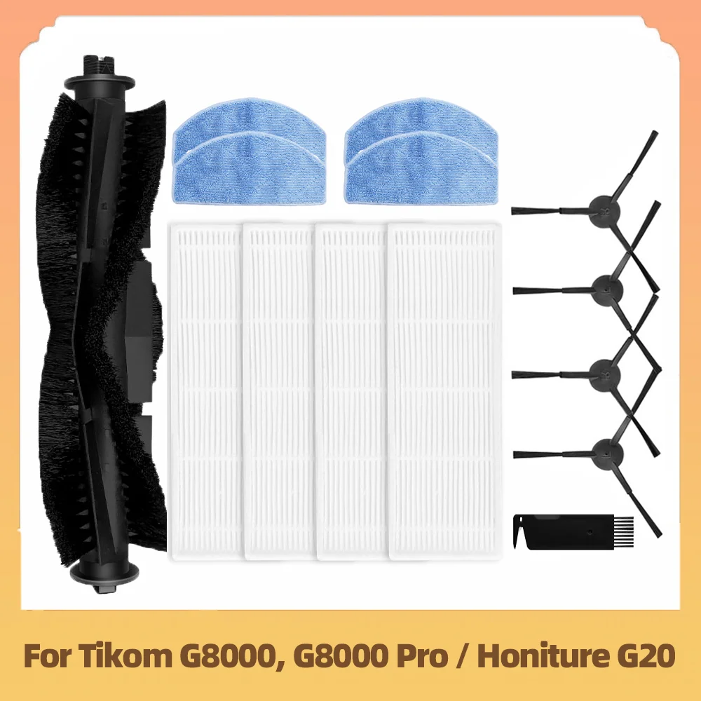 

For Tikom G8000, G8000 Pro / Honiture G20 Robot Vacuum Replacement Spare Parts Main Side Brush Hepa Filter Mop Cloth Accessories