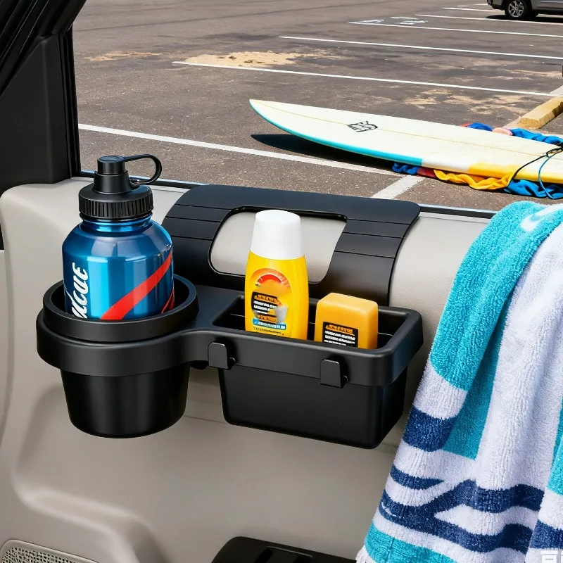 Car Organizer Box Side Door Window Storage Pocket Multifunctional Hanging Storage Rack with Cup HolderAuto Interior Accessories