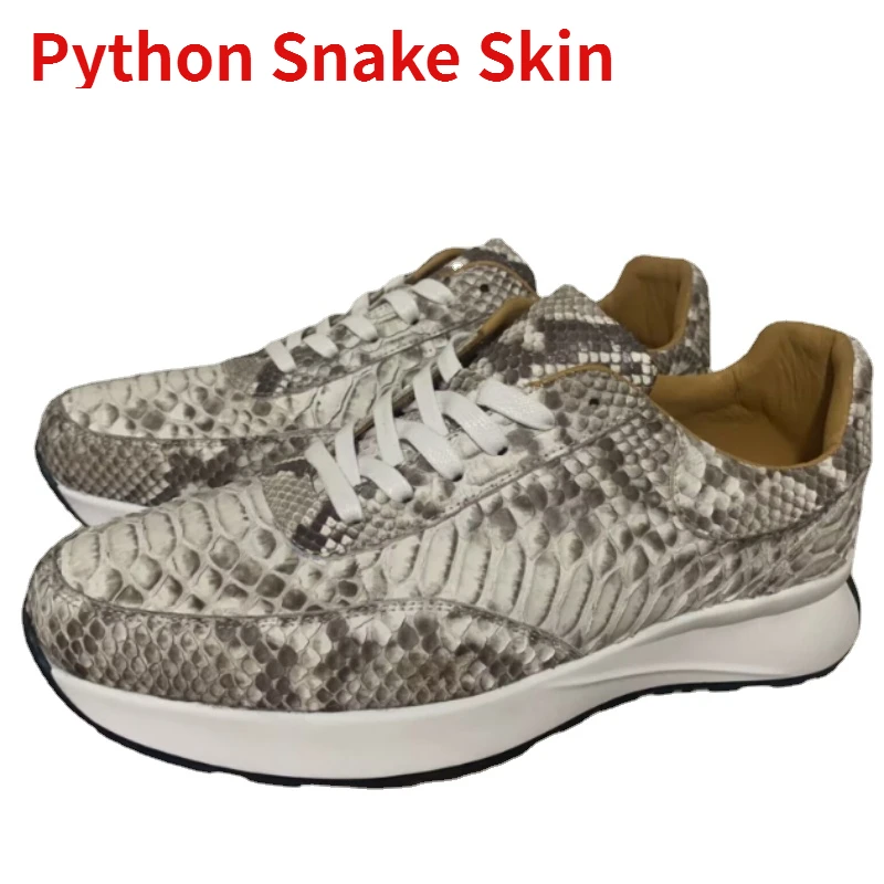 

Snake Skin Shoes Men European/American Genuine Leather Fashion Sports and Casual Shoes Original Leather Color Luxury Men Shoes