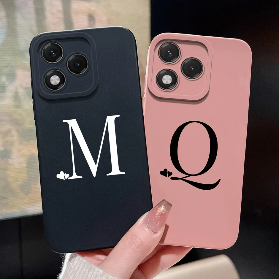 For Honor 5G Case: Shockproof Soft Silicone Slim Bumper Cover, Simplicity 26 Letter Design