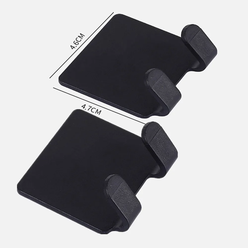 Adhesive Wall-Mounted Razor Holder - Shower Bathroom Shaving Hook in Black Plastic (2/4 Pack)