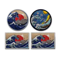 The Great Wave Off Kanagawa Embroidered Patch – Japanese Art Tactical Hook & Loop Badge for Backpacks, Jackets & Custom Clothing - Image 2