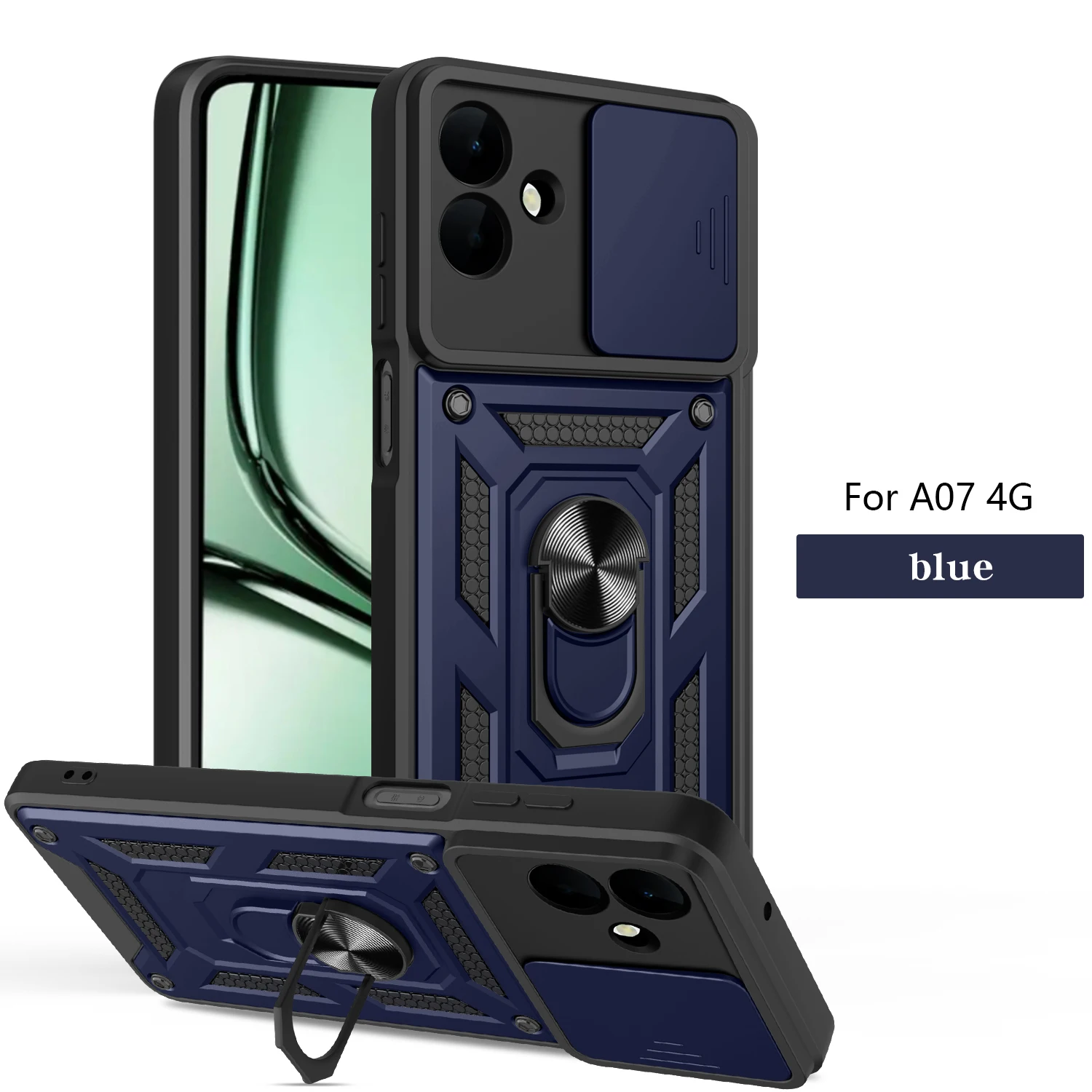 Armored Protective Phone Case with Magnetic Ring and Camera Protection