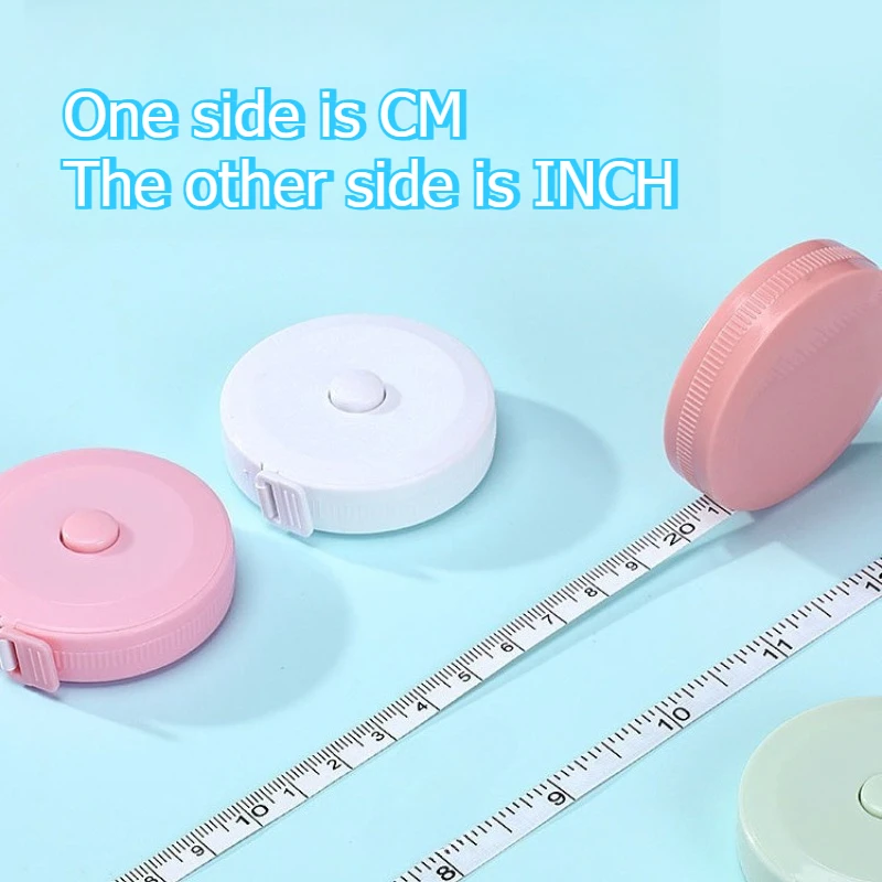 1PC/10PCS 150mm /59in 소형 줄자 휴대용 학생용 부드러운 가죽 3단계 측정 의류 자동 재활용