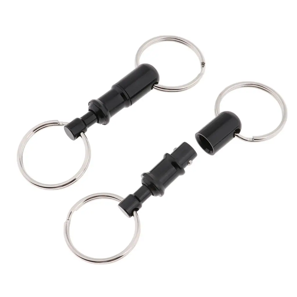 Lot of 2 Detachable Keychain Pull Apart Quick Release Removable Key Rings