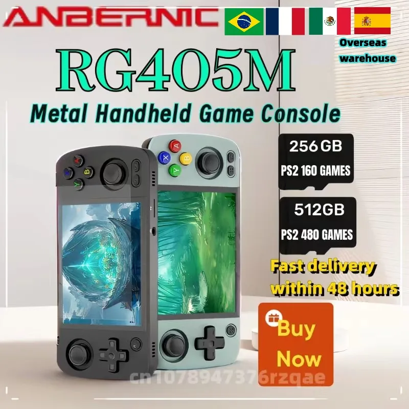 Console Portable Anbernic RG405M Metal - Android, 128 Go, écran 4 Pouces IPS, Grise (occasion)