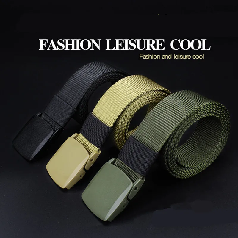 

Military Tactical Nylon Waistband Sport Belt With Plastic Buckle Outdoor Military Army Fan Adjustable Hook & Loop Waistband Belt