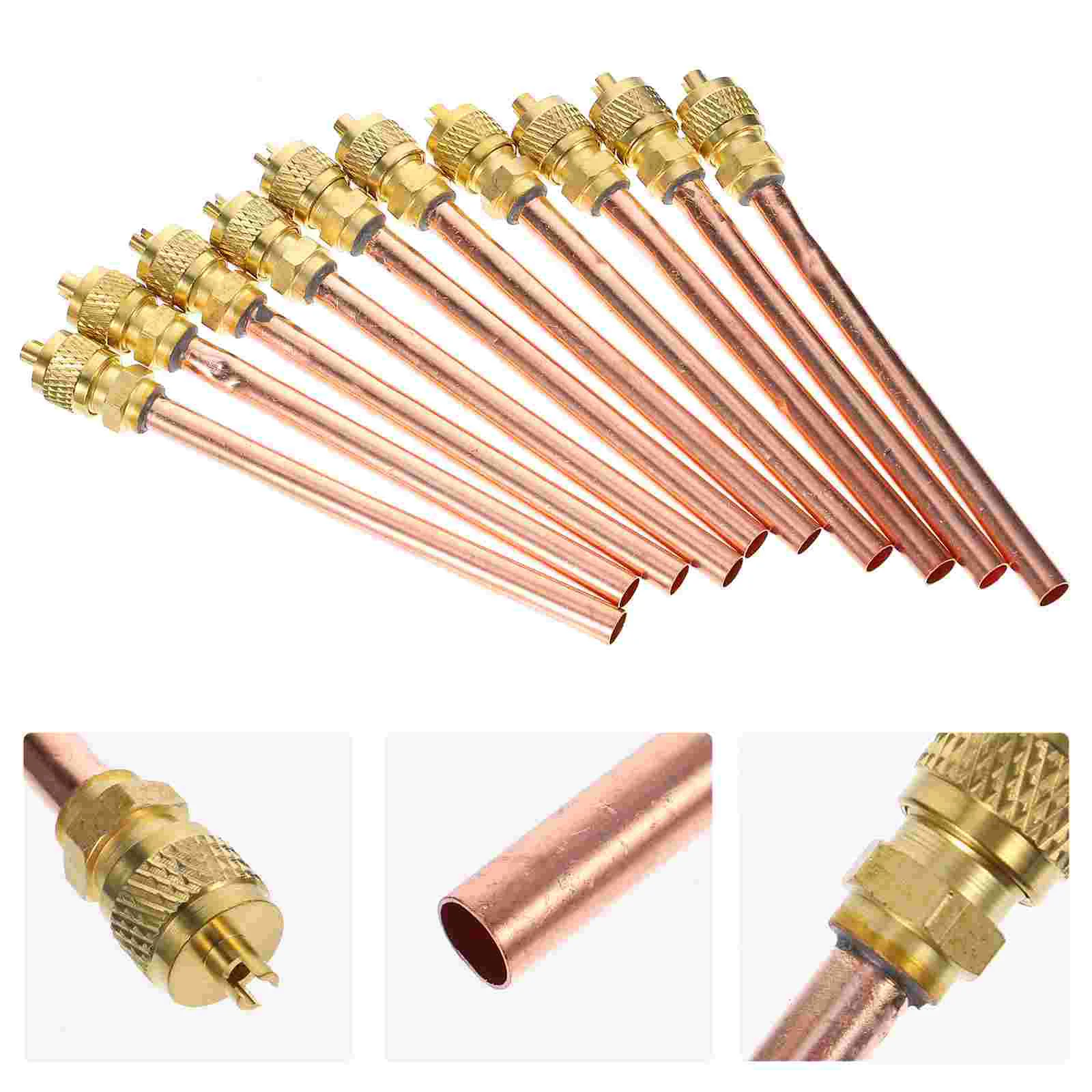 10 Pcs Valve Needle Tube Air Conditioning with Core Refrigeration Check Conditioner