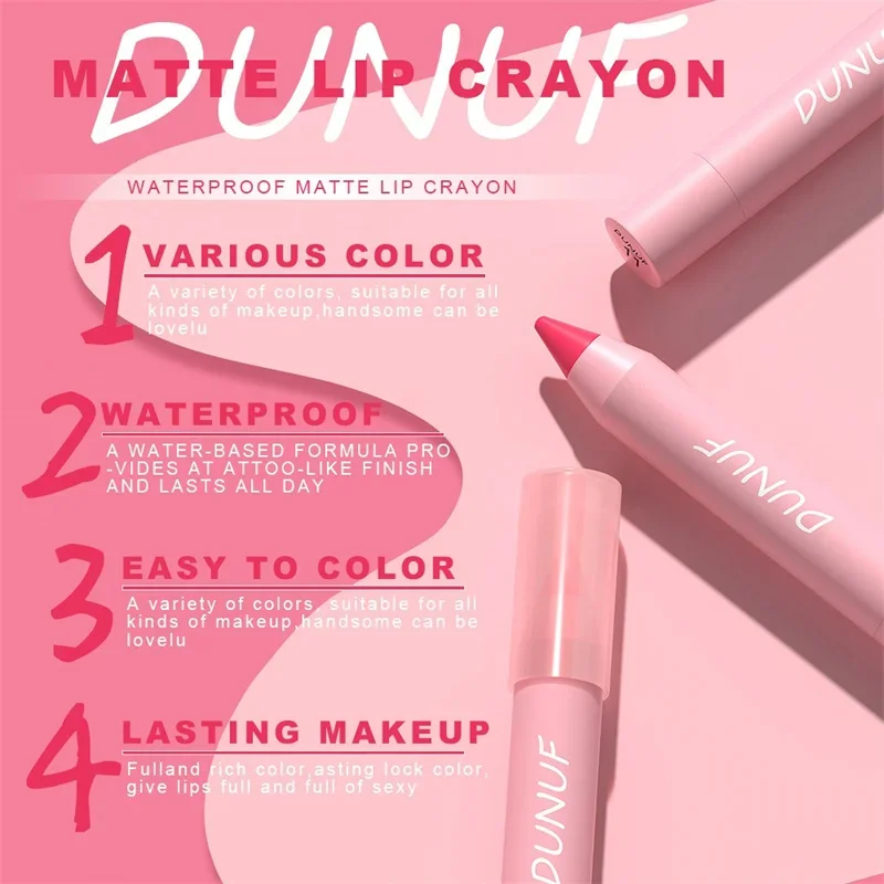 Matte Velvet Lipstick Pencil 18 Colours Long-lasting Lip Liner_voghion.com