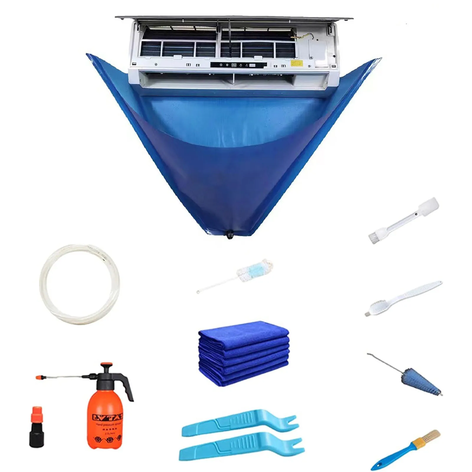 

HVAC Systems Parts Air Conditioner Cover Cleaning Kit Double-sided Waterproof Oxford Fabric + PPC Waterproof Process Brush Set