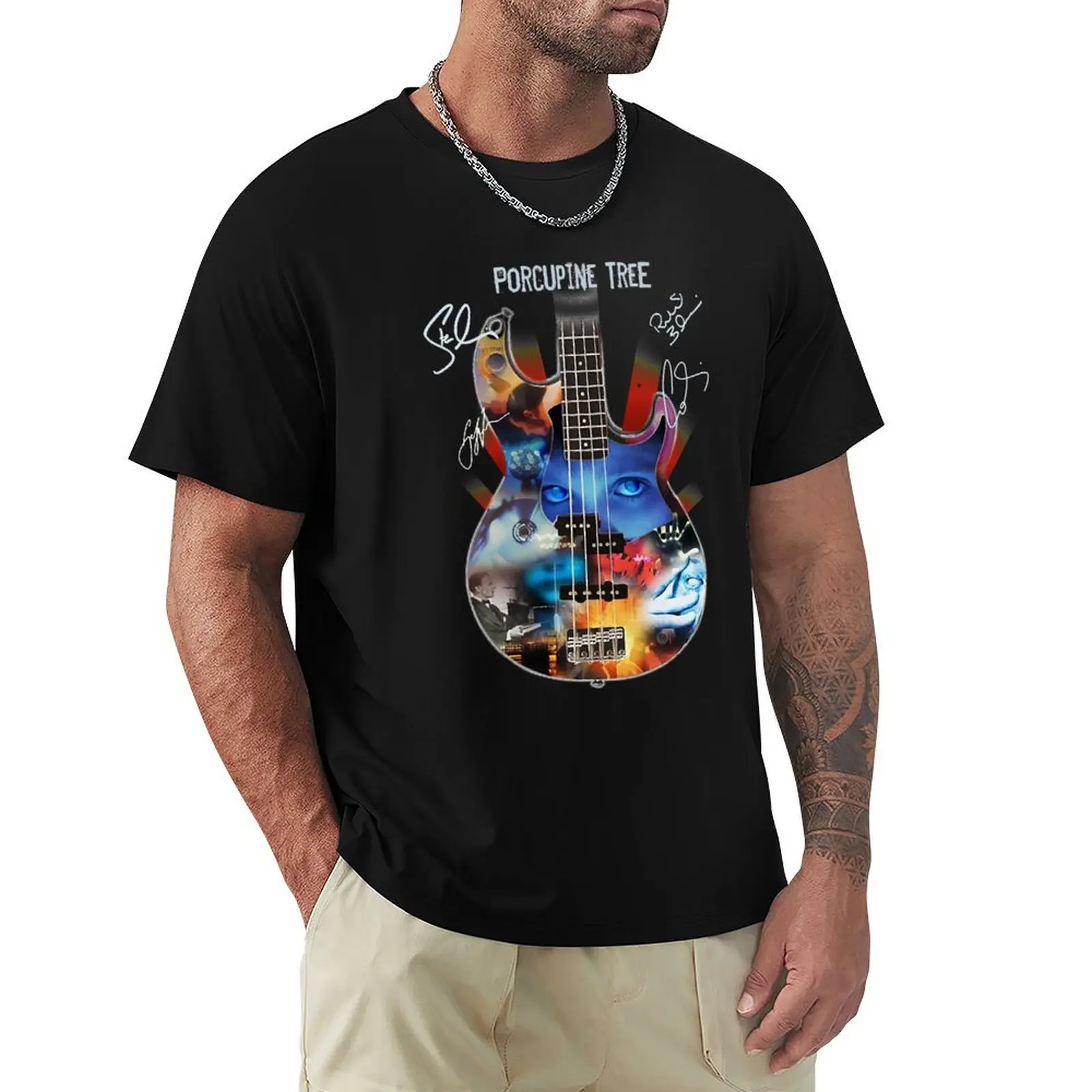 Porcupine-Tree Guitar-Signature Shirt T-Shirt Hippie Clothes Magliette Semplici Oversize Da Uomo