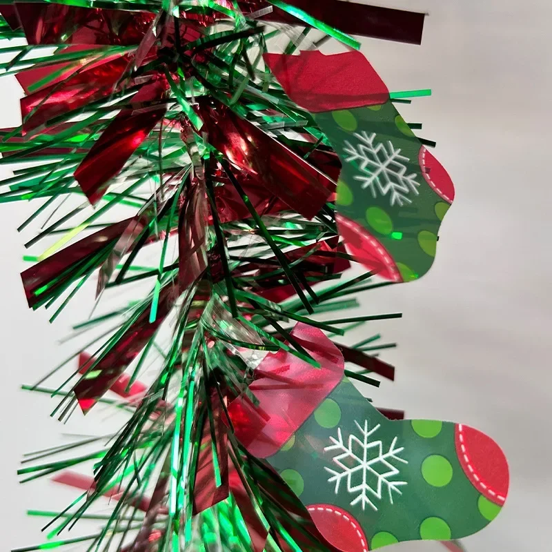 2M Christmas Garland Party Decor DIY Christmas Tree Ornaments Green Cane Ribbons Wreath Hanging Pendent Xmas Party Supplies