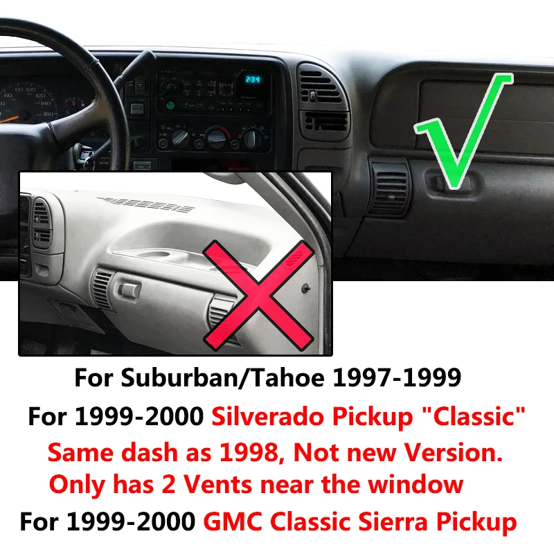 Dashmat Dash Mat Dashboard Cover Pad Sun Shade Dash Board Cover Carpet Fit For Chevrolet Silverado 1997 1998